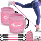 Ankle Resistance Bands with Cuffs, Ankle Bands for Working Out, Resistance Bands for Leg Butt Training Gym Equipment for Kickbacks Hip Gluteus Training Exercises, Ankle Strap with Exercise Bands