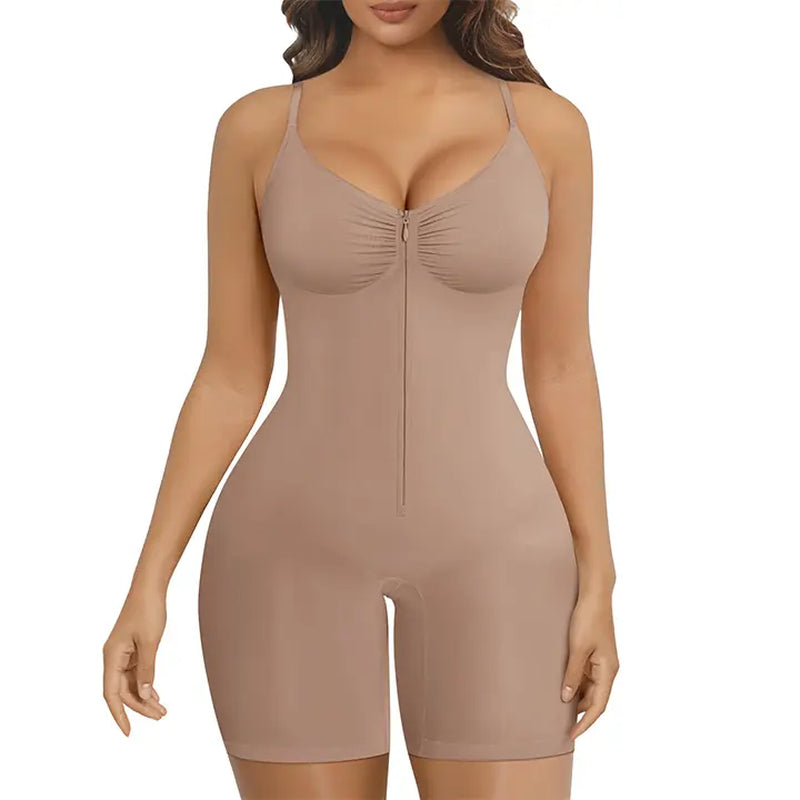 SHAPERX Shapewear for Women Tummy Control Bodysuits Zip-Up Comfort Ultra Stretch Fabric Customizable Fit Breathable Mesh Design Comfortable Fit