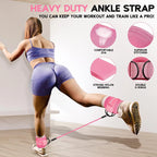 Ankle Resistance Bands with Cuffs, Ankle Bands for Working Out, Resistance Bands for Leg Butt Training Gym Equipment for Kickbacks Hip Gluteus Training Exercises, Ankle Strap with Exercise Bands