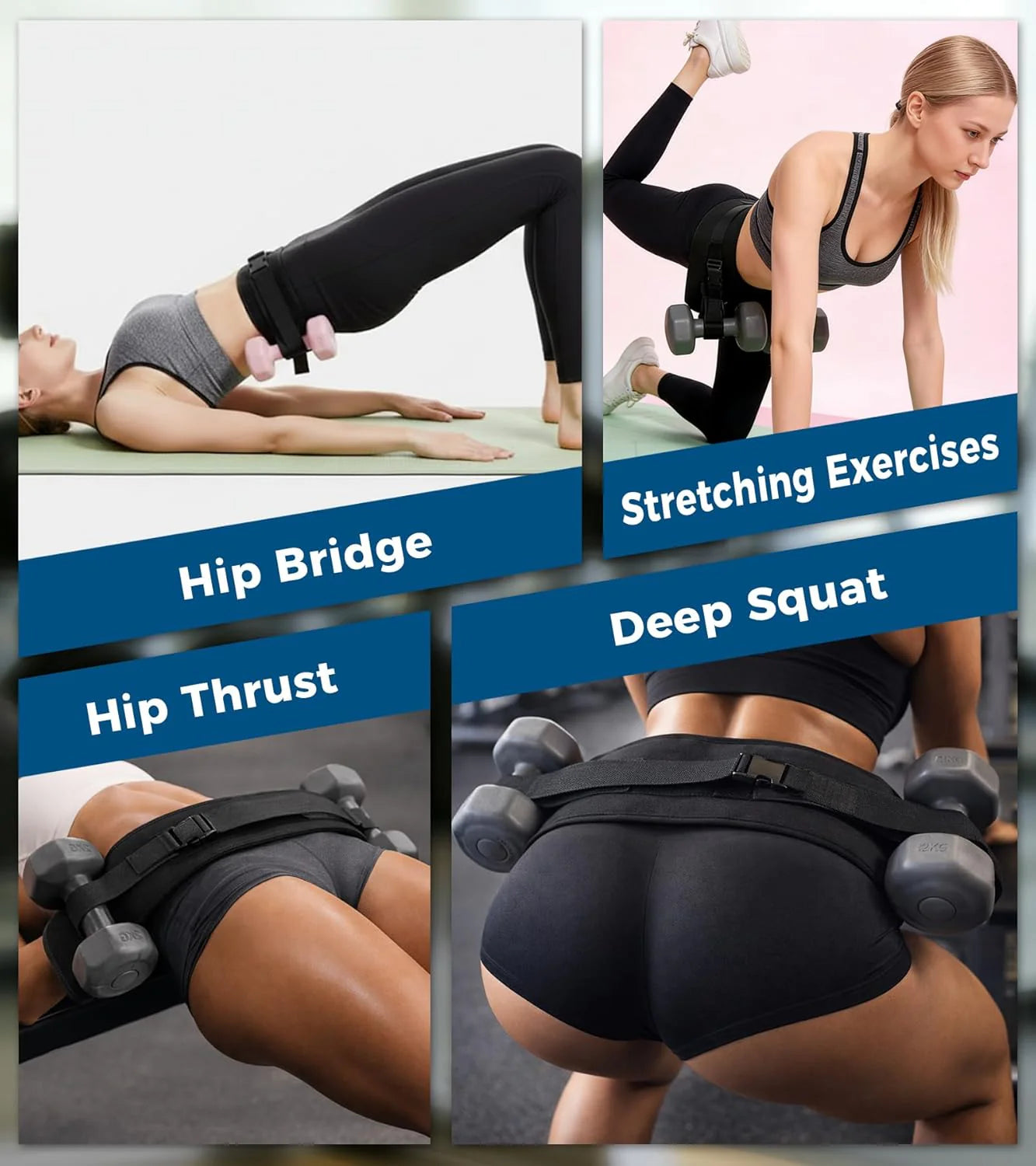 Elevate Your Glute Workouts with Our Adjustable Hip Thrust Belt - Comfortable, Slip-Resistant Design for Ultimate Stability and Support!